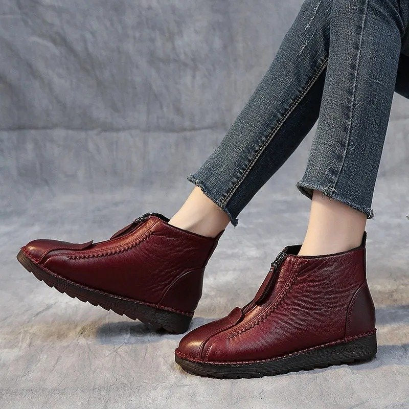 Antislip laarzen van synthetisch leer: elegantie en veiligheid in het dagelijks leven